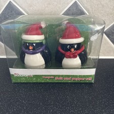 Image of Christmas Penguin Salt & Pepper Set Woolworths Xmas Tableware
