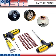 Car Tubeless Tire Puncture Repair Plug Repairing Needle Patch Tyre Fix Tool US