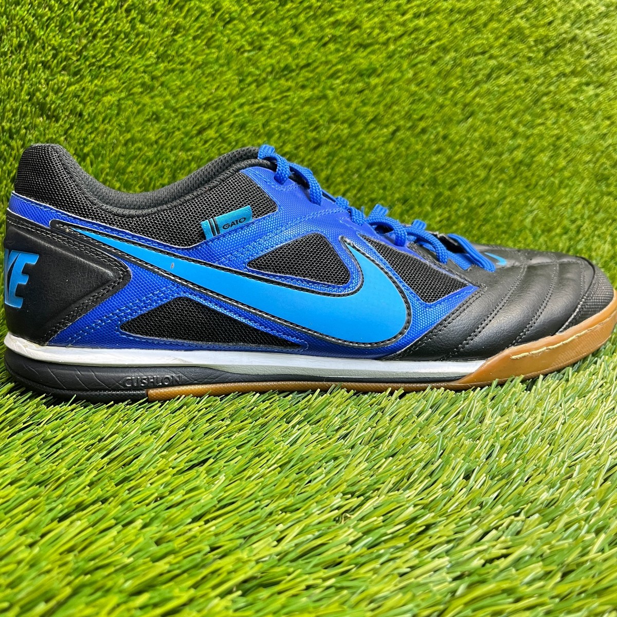 Nike 5 Gato Mens Size 13 Black Blue Gum Running Leather Indoor 