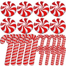 23Pcs Christmas Candy Cane Foil Balloons for Xmas Photo Backdrop Candies Them...