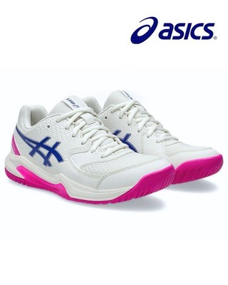NWOB ASICS GEL Dedicate 8 Youth Tennis Shoe Youth5/Women s 6.5 Cream/Dark Cobalt
