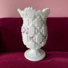 Vintage Westmoreland Milk Glass Vase – Old Quilt Pattern – Mid Century  Vase