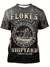 Herren T-Shirt Wikinger Floki Kattegat Shipya...