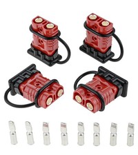 175A Wire Harness Plug Kit,4 Pack Red Wire Connector for 2 to 4 Gauge Cables,...