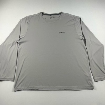 Patagonia Long Sleeve Graphic T-Shirt XXL Gray Fish Logo