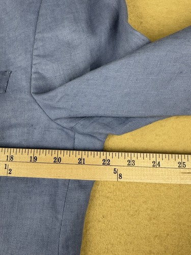 Traje Blazer Lauren Ralph Lauren de Lino para Hombres 42R Azul Claro Forro Paisley Preppy - Imagen 8 de 12