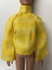 EUC Vintage Barbie Fashion Doll Handmade Mommy Made Yellow Bell Sleeves Top
