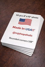 8" x 10" PHOTO SHEET -Aluminum Sublimation Blanks, white, ROUND corners- 50 Pc 