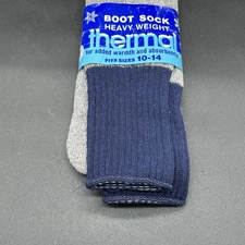 Vintage Heavyweight Thermal Boot Socks Size 10-14 Made in USA Acrylic Nylon