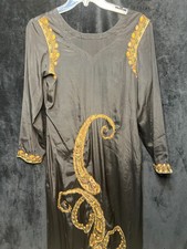 Indian Black Embroidered Kurta Dress 19x46