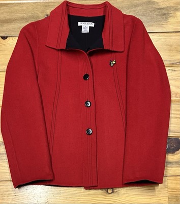 Vintage Pendleton Merino Wool Red Petite Soft Lightweight Business Blazer Jacket