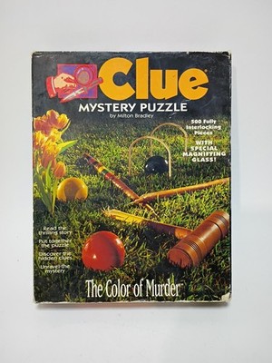 1992 CLUE MYSTERY PUZZLE  The Color Of Murder Milton Bradley 500 pc. No Magnifyi