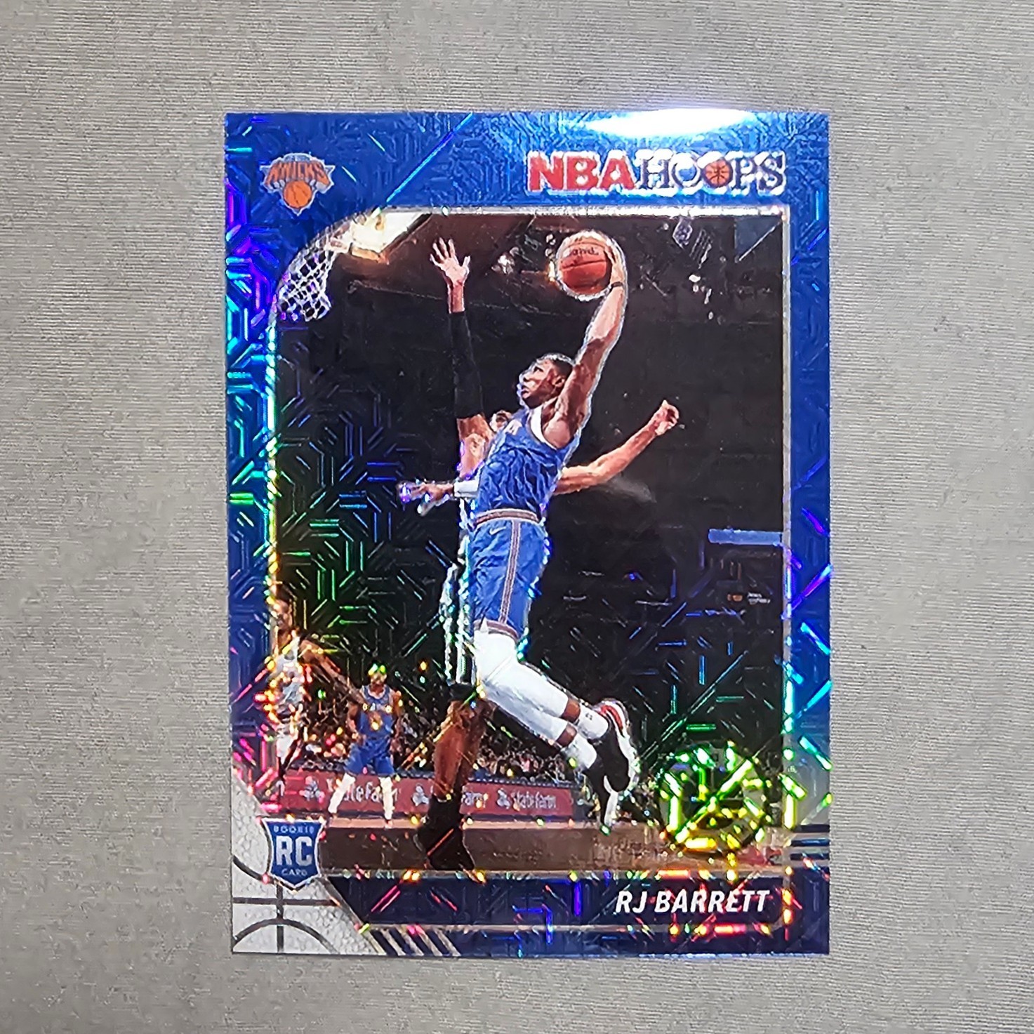 2019 Panini Hoops Premium Stock NBA RJ Barrett /99 Blue MOJO Knocks RC #201