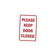 Portrait Round Please Keep Door Closed Sign 5 x 7" - Medium 1 Pack White/Red