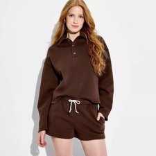 Sudadera pulóver de rugby con cuello para mujer - Wild Fable