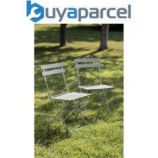 2 x Garden Trading Outdoor Indoor Bistro Chairs Seat Clay Steel Metal Patio