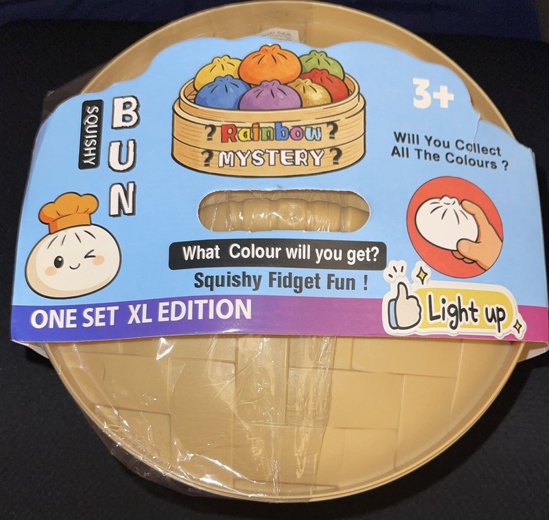 NEW RARE - SINGLE Squishy Bun Rainbow Mystery Light Up Dumpling XL Edition