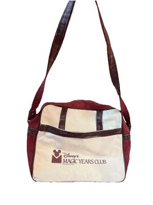 Disney Magic Years Club Maroon Cream Medium Shoulder Bag Disney Franchise