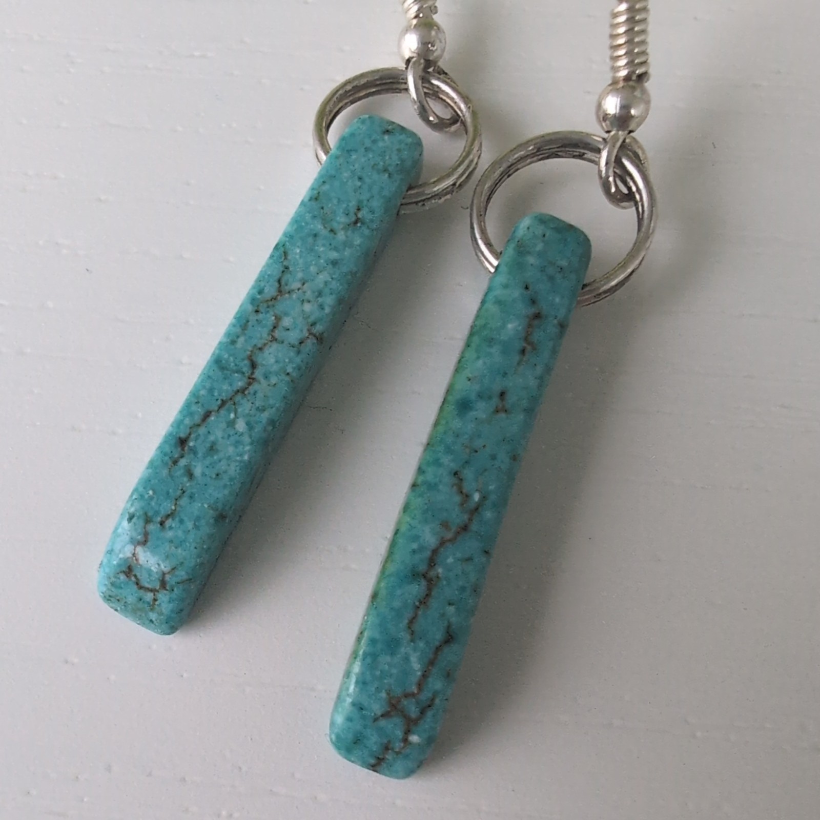 Rectangular Turquoise-colored Blue Dangle Fashion… - image 3