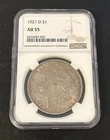 1921-D $1 Morgan Silver Dollar NGC AU55