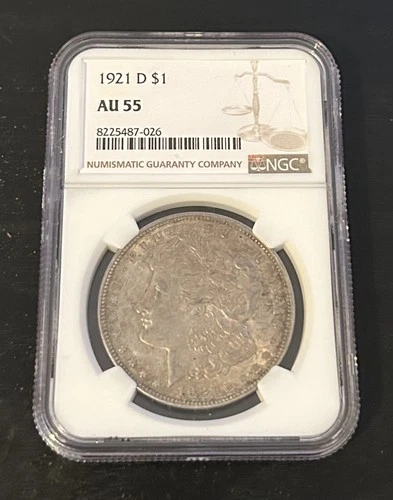 1921-D $1 Morgan Silver Dollar NGC AU55