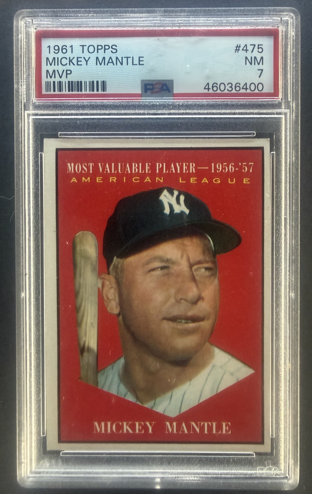 1961 Topps - Most Valuable Players Mickey Mantle #475 - PSA 7