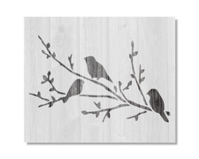 Birds On Branch Stencil, Reusable Stencil For Painting And Crafts, 382