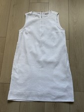 Gap Women’s Shift Dress White Sleeveless Embroidered Cotton Knee Length M