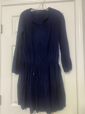 Tommy Hilfiger Womens Dress Size 4 Blue/Black Floral Embroidered Fairy  Romantic