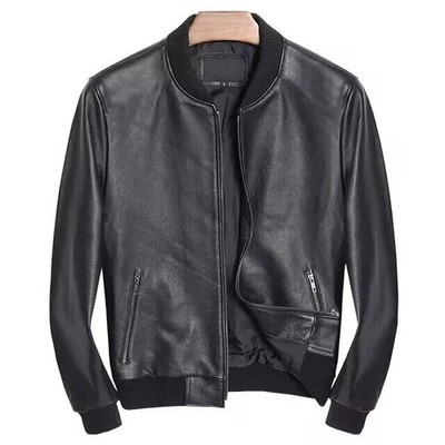 Herren Leder Cafe Racer Jacke Echt Bomber Biker Slim Fit Freizeit Winterjacke