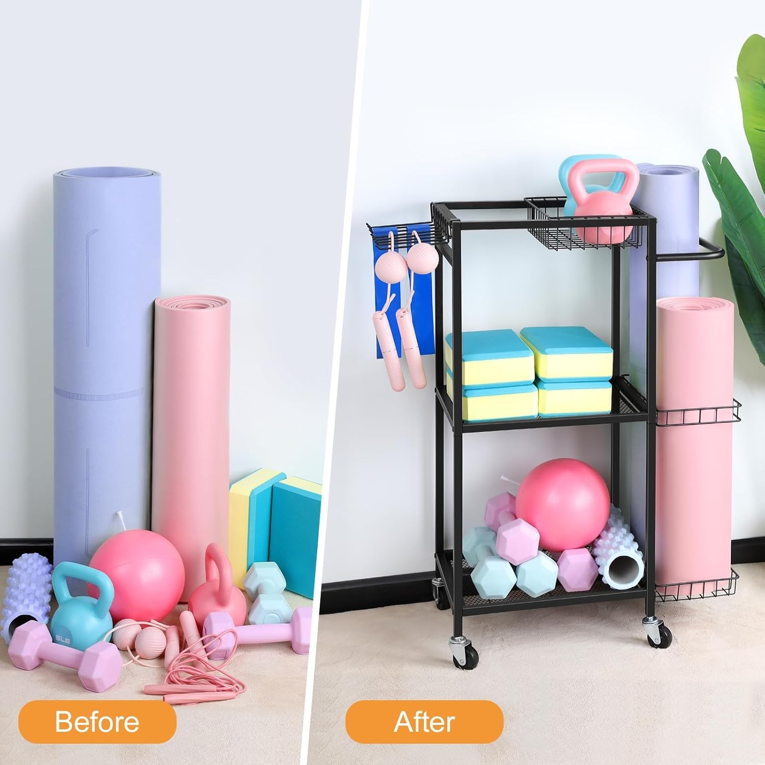Gym Equipment Storage Rack Workout Equipment Storage Cart Weight Rack Dumbbells