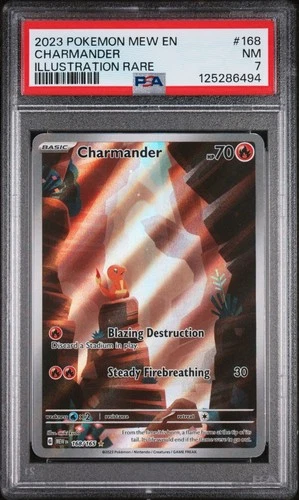 2023 POKEMON SV 151 #168/165 CHARMANDER ILLUSTRATION RARE PSA 7