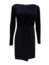 Michael Kors Women's Petites' Velvet Twist Sheath Dress (PS, Black)