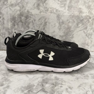 Under Armour Charged Assert Shoes Mens 11 Black Low Running Athletic Sneakers