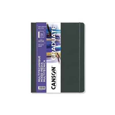 Canson Graduate Mixed Media Paper, Hard Cover Art Journal, 8.5x11 inches, 36