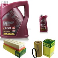 MANN-FILTER Inspektionspaket 6L Mannol Energy Combi Ll 5W-30 FüR Vw Golf V 2.0