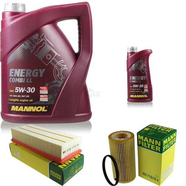 MANN-FILTER Inspektionspaket 6L Mannol Energy Combi Ll 5W-30 FüR Vw Golf V 2.0-image