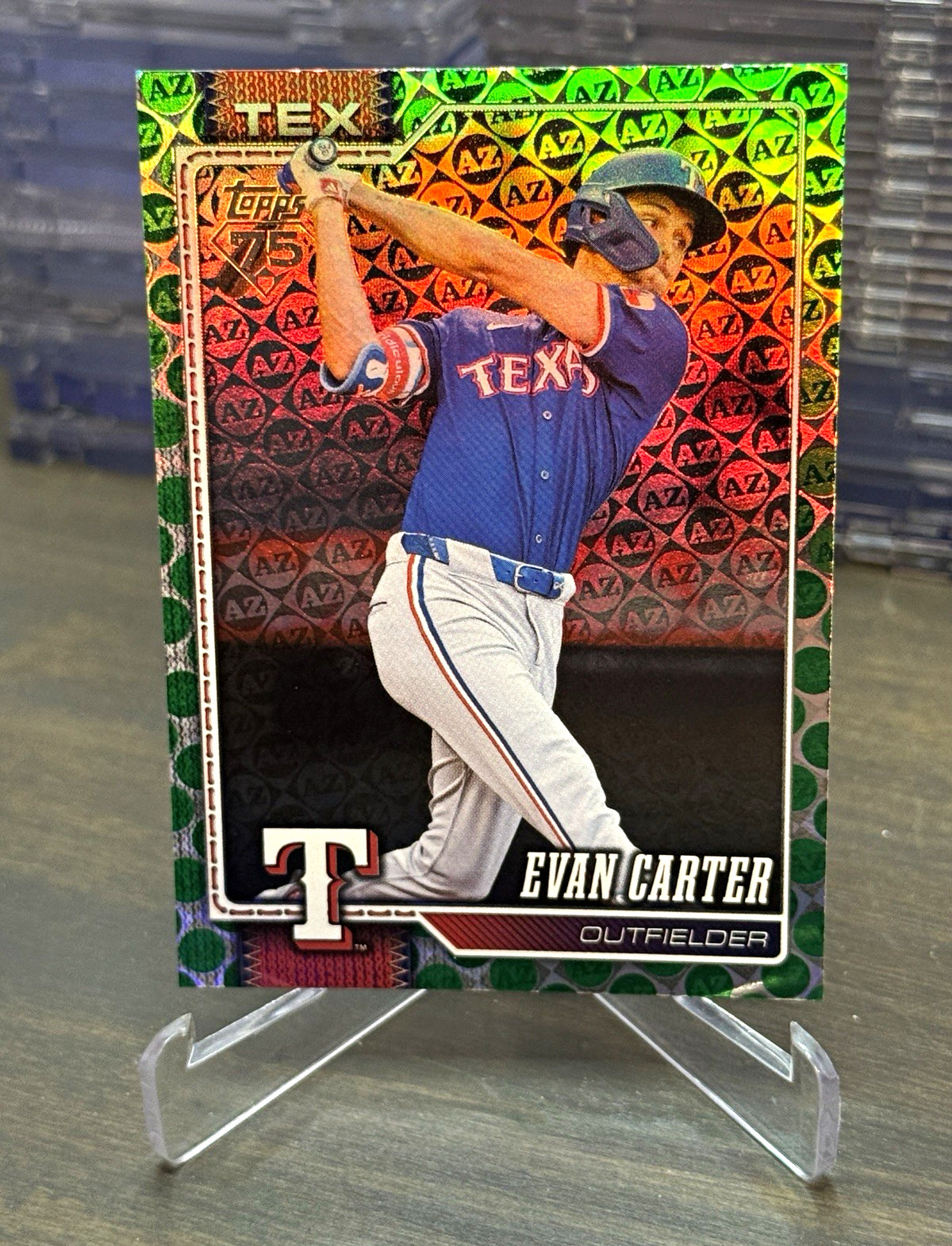 Topps 2026 Series 1 - Evan Carter /99 Green Team logo • Rangers #110