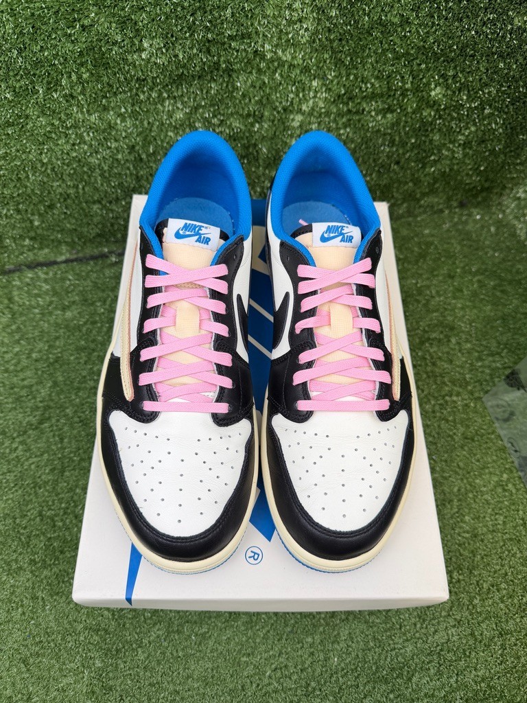 Size 12 - Jordan 1 Retro x Fragment Design x Travis Scott Low Blue