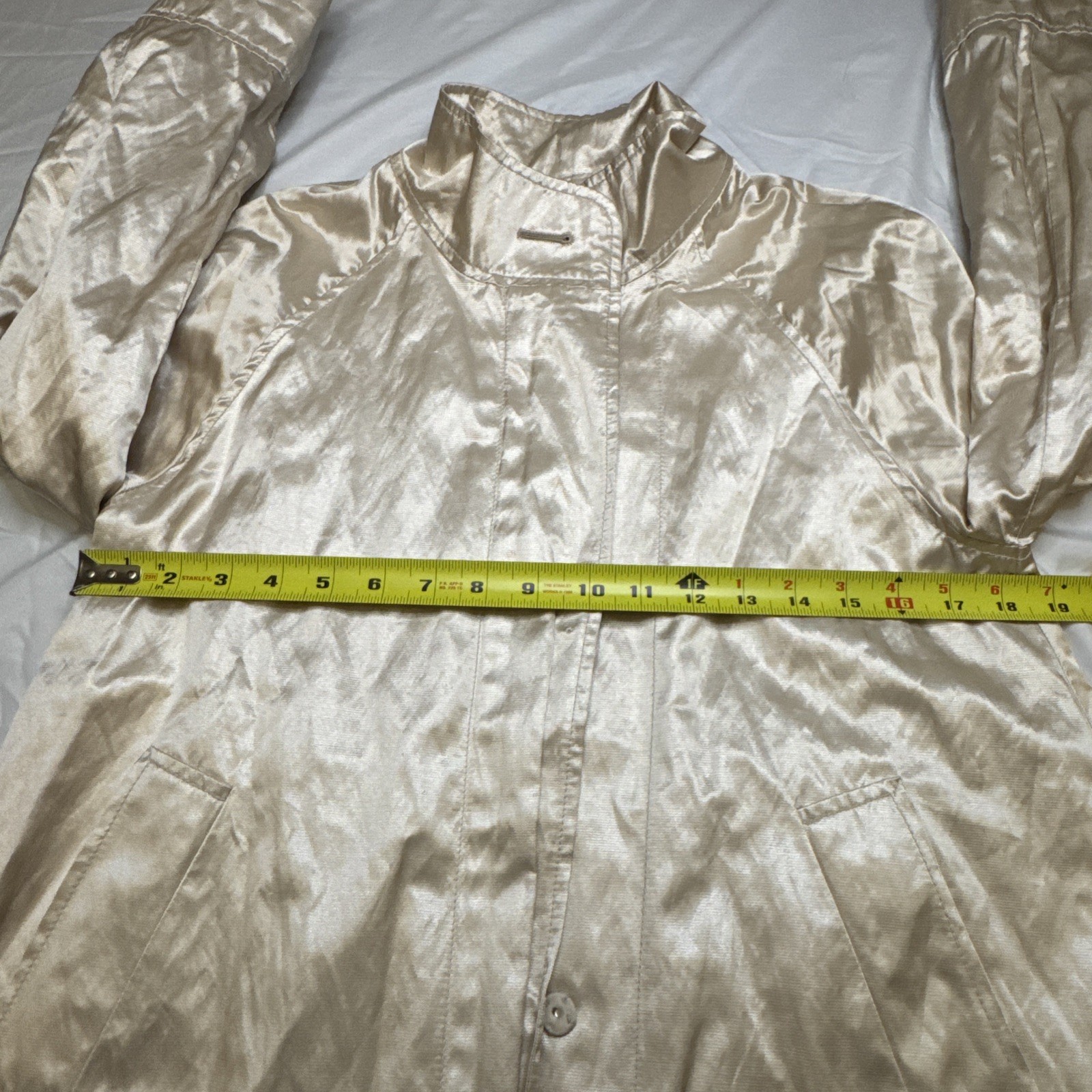 Lani Metallic Champagne Gold Funnel Neck Jacket Womens Medium Shimmer image 4