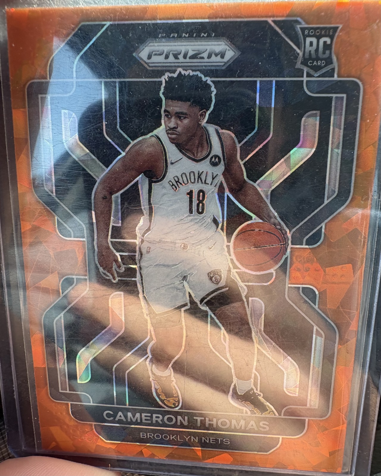 2021-22 Panini Prizm #297 Cameron Thomas Orange Ice