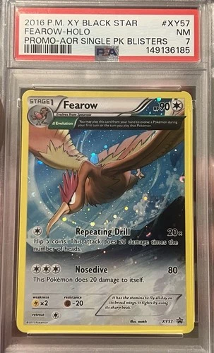 PSA 7 - Pokemon Fearow Ancient Origins Blister Pk. Black Star Holo Promo XY57