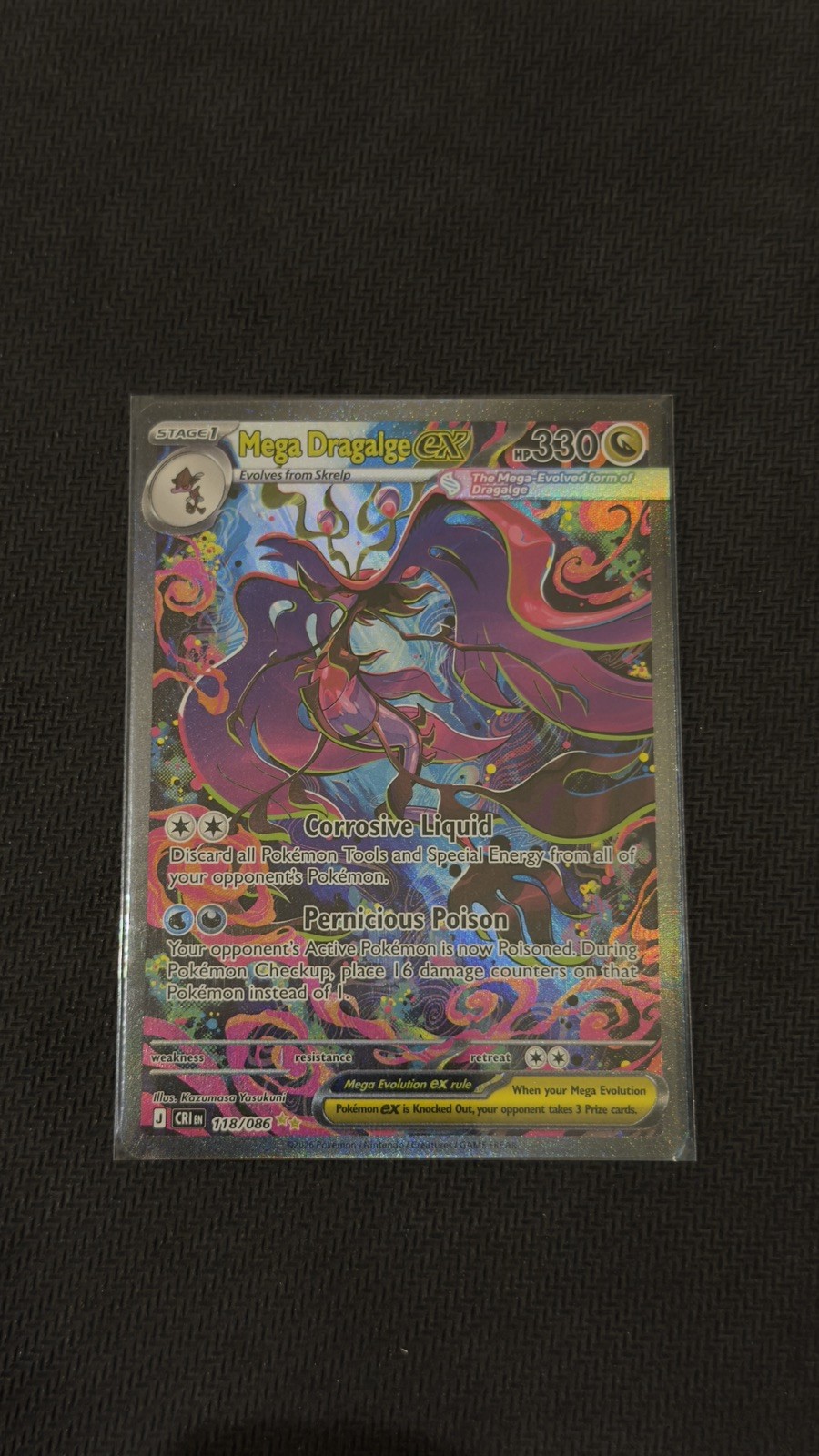 Pokemon Mega Dragalge ex 118/086 Chaos Rising SIR NM