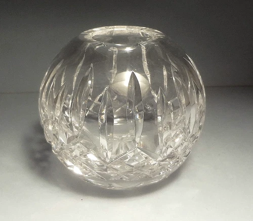WATERFORD CRYSTAL cut glass LISMORE 3 5/8" ROSE BOWL - HEAVY EXAMPLE - PRISTINE!