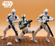 STAR WARS FIGUR 2002 SAGA SAMMLUNG CLONE TROOPER SERGEANT + BUILD ARMY X3