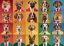 Corporate Dogs 1000 Piece Jigsaw Puzzle for Adults, 27.6 x 19.7 Dog Puzzle