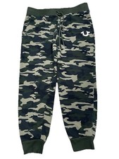 True Religion Camo Print Logo Jogger Pants Sweatpants L 99