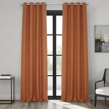 Grommet Linen Curtains 84 Inches Long Room Darkening Curtains for Bedroom L...