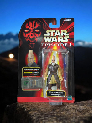 STAR WARS Phantom Menace KI-ADI-MUNDI ACTION FIGURE CommTech (Hasbro 1999)