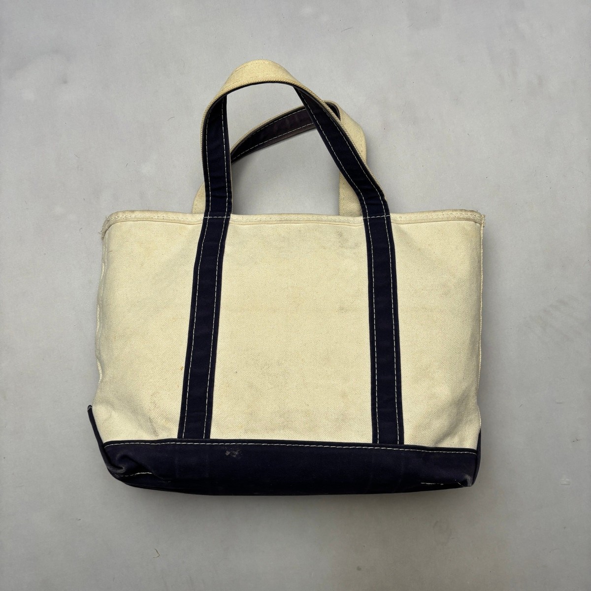 Vintage 90s LL Bean Boat and Tote Canvas Bag Beach Grocery 11x17